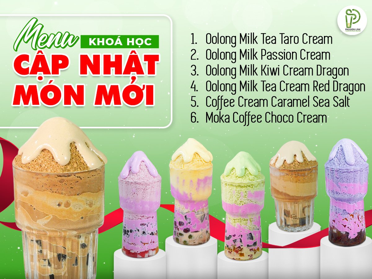 Bảng Menu Trà Sữa Kem Tuyết Quầy Bar