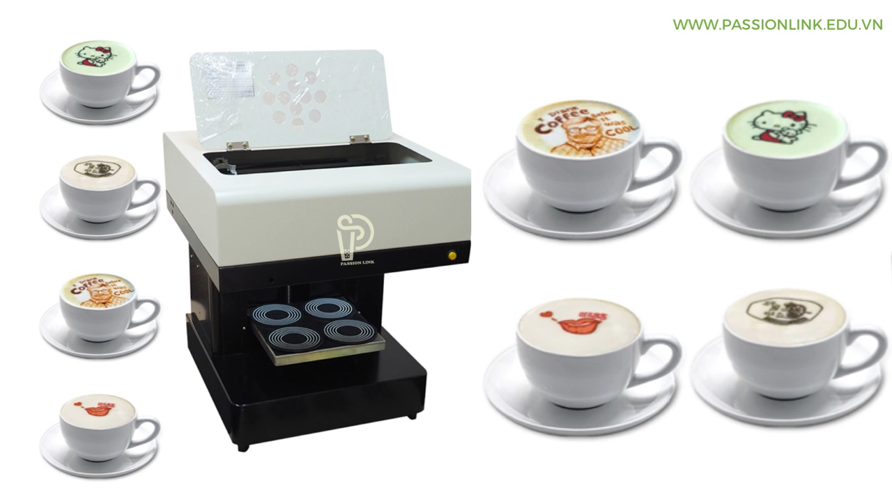 Máy in hình trên ly trà sữa cà phê