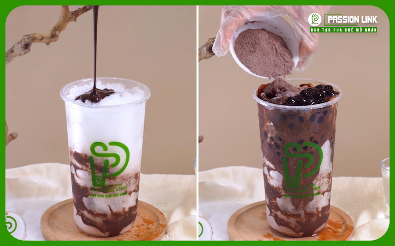 cacao dầm trân châu đường đen