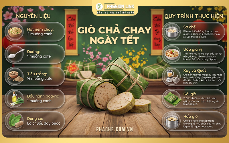 cách gói giò lụa chay đón tết