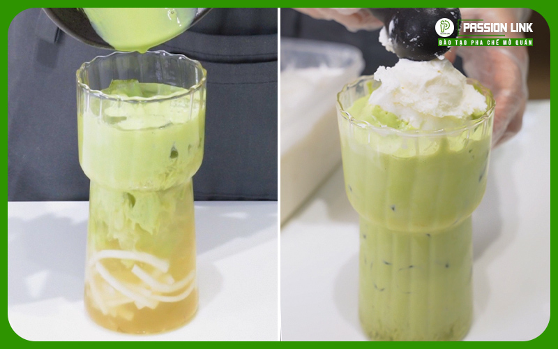 cách pha olong matcha coco cream