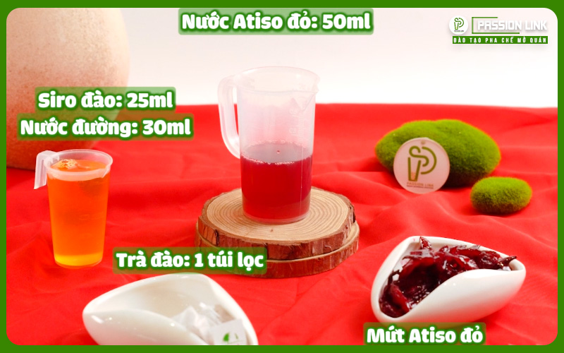 công thức trà đào hibiscus