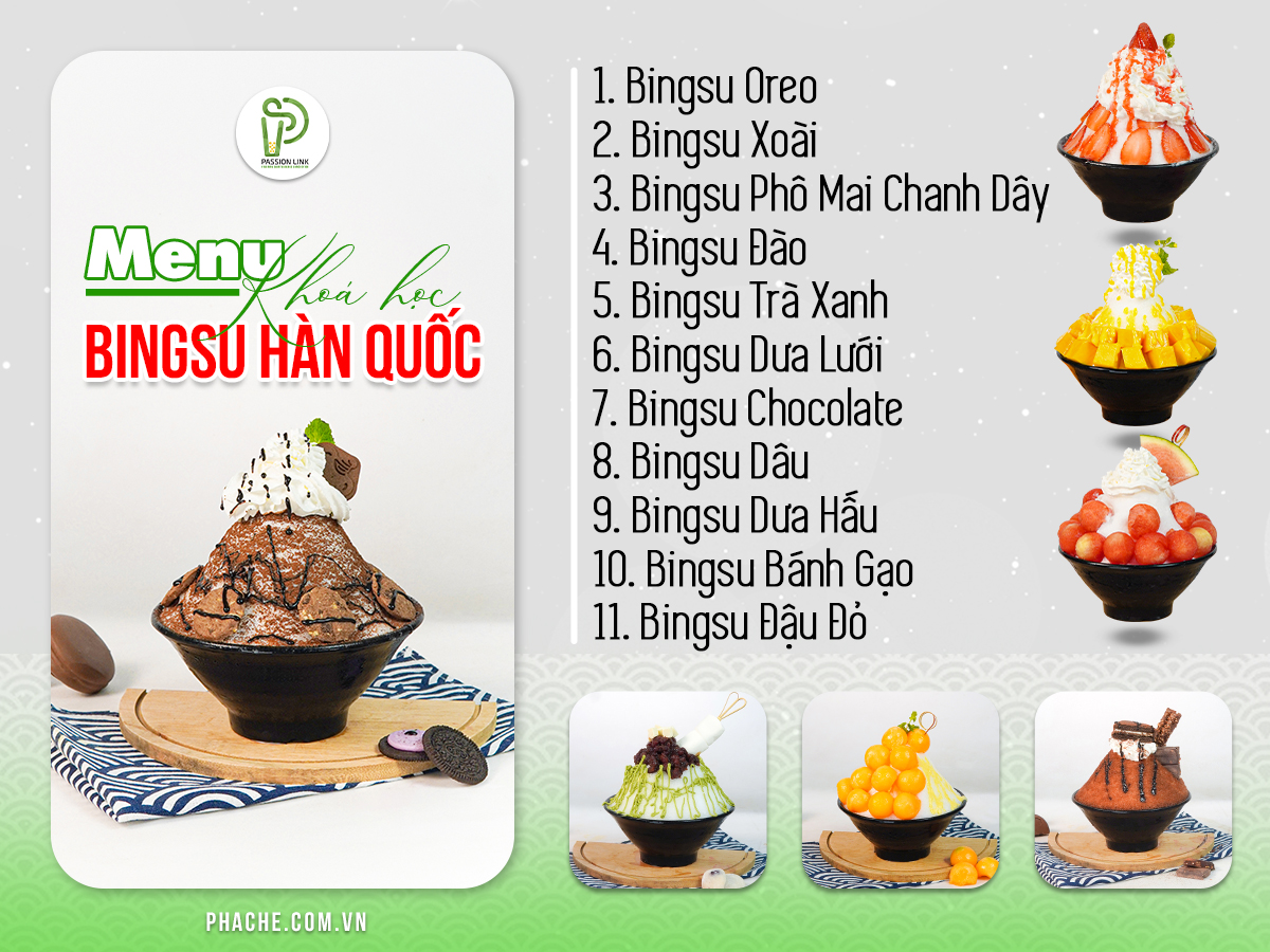 menu khoá học bingsu