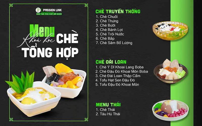 menu khoá học chè tổng hợp