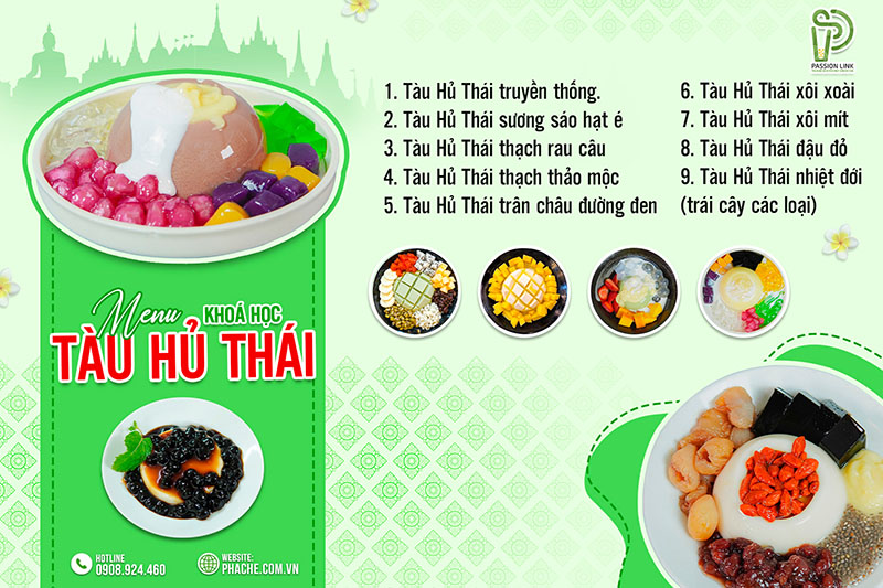 menu khoá học tàu hủ thái passion link