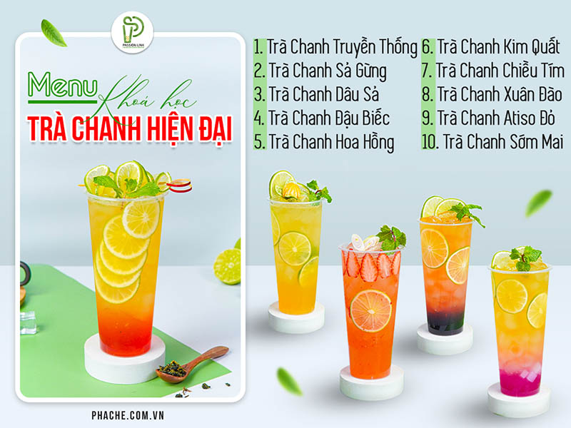 menu trà chanh