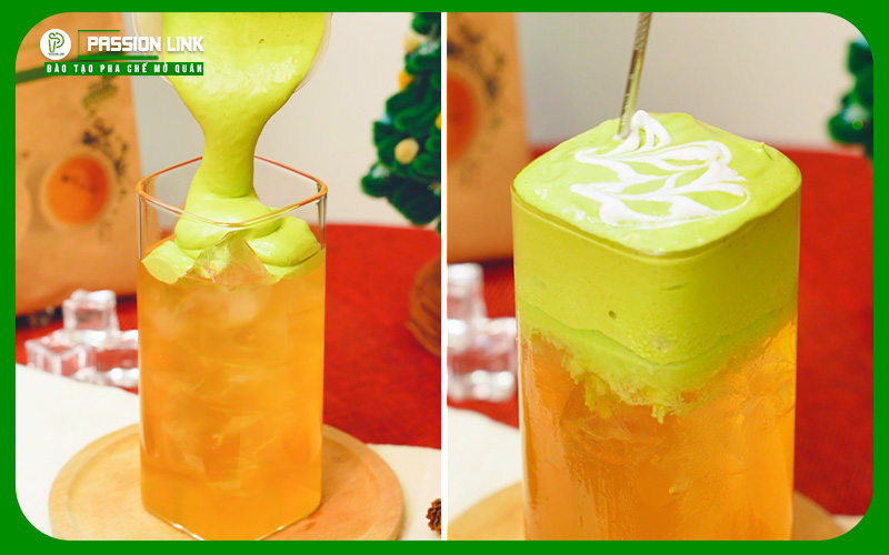 pha chế lục trà kim quất matcha cloud