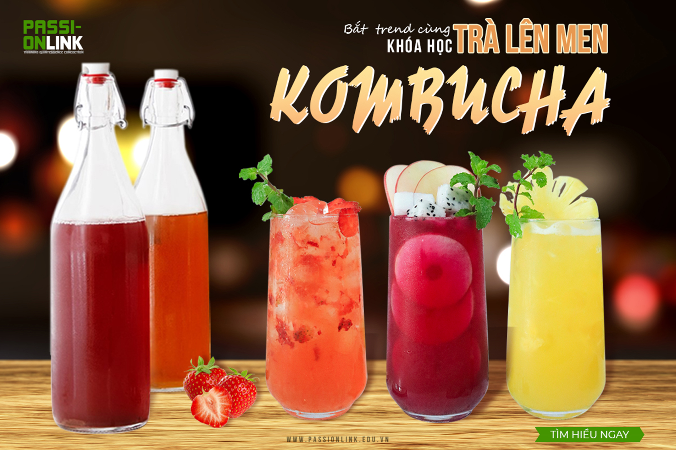 KHÓA HỌC PHA CHẾ TRÀ LÊN MEN KOMBUCHA CHUYÊN NGHIỆP NGON ĐẬM VỊ